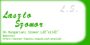 laszlo szomor business card
